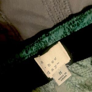 A New Day Green Snake Skin Silk midi skirt